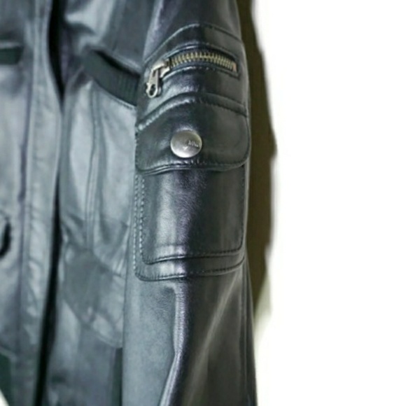 MNG  • By Mango Leather Bomber Jacket S/M - Picture 5 of 8